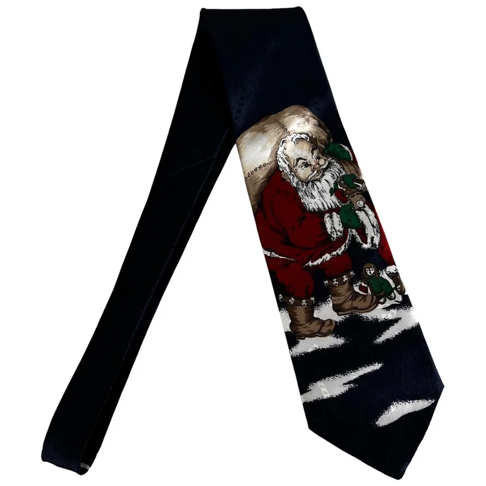 Hallmark By MMG Santa Claus Christmas Tie With Santa Carrying His Toy Bag Mens - Picture 6 of 7
